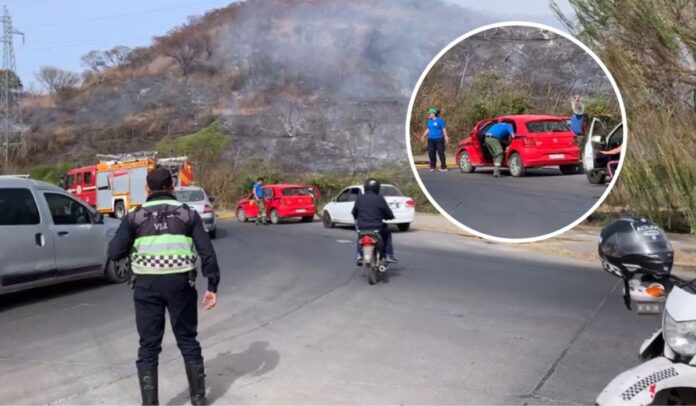 Esto es Salta: un bombero llegó en su taxi para combatir el fuego